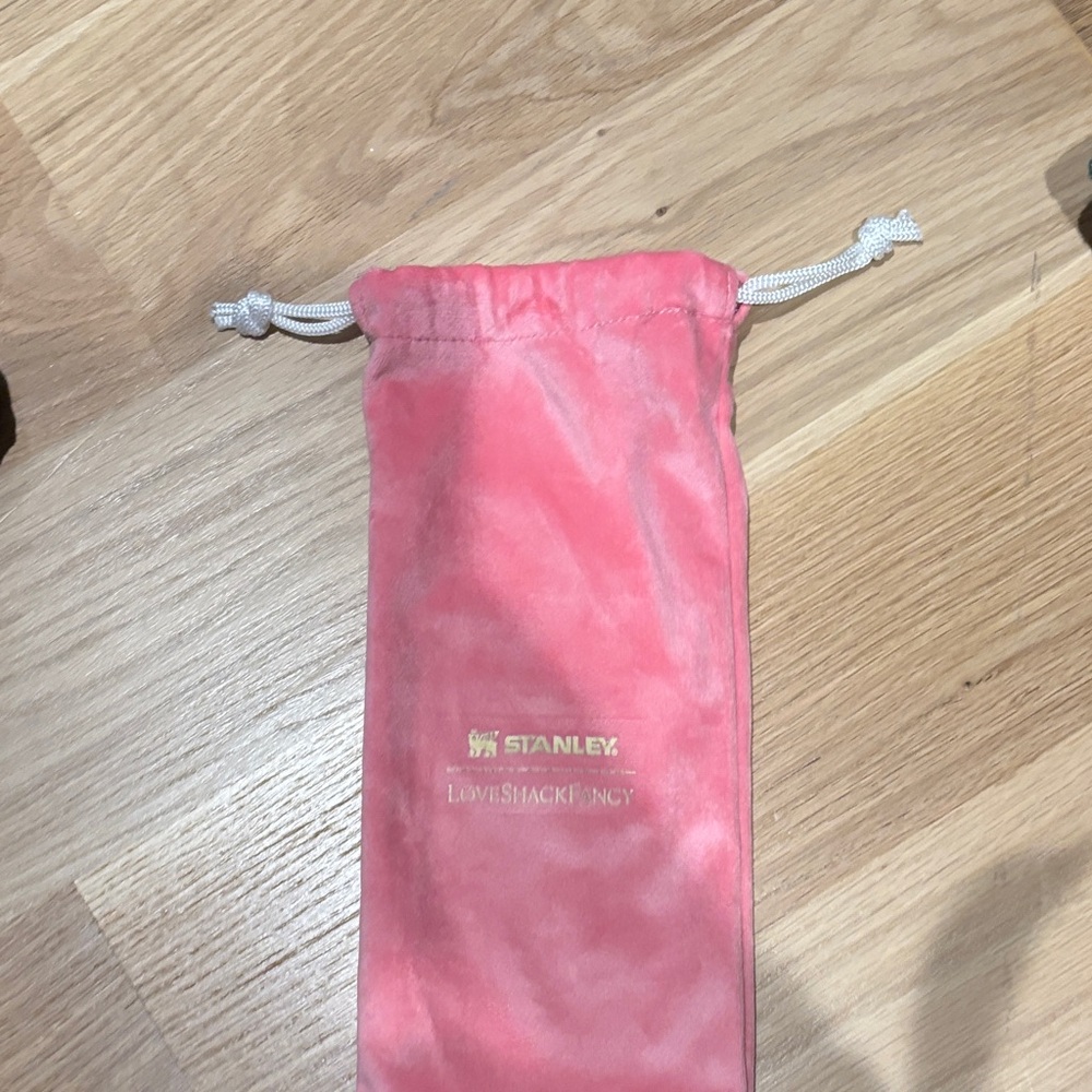 Loveshack fancy Stanley tall water bottle velvet pouch